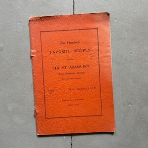 Vtg 100 Favorite Recipes from The Mt Adams Inn North Woodstock New Hampshire NH